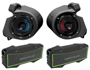 MTX Kick Panel Speakers For Polaris RZR 1000/900S/900/Turbo+Bluetooth Speakers - Picture 1 of 12