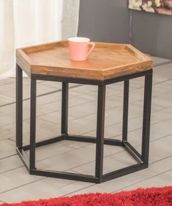 JAVA ACACIA WOOD SIDE TABLE-Display WNT06 Small 45x45x41(H) cm,No return - Picture 1 of 4
