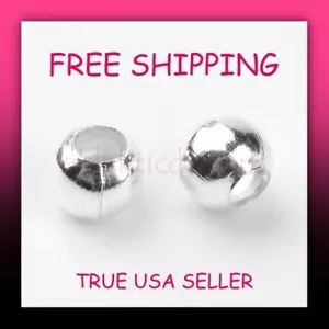 4mm 50pcs Silver Plated Iron Metal Alloy Smooth Round Spacer Beads FREE SHIP - Picture 1 of 6