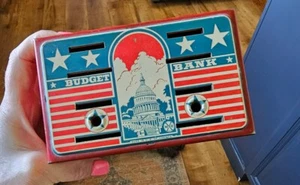 CLEAN NICE Vintage Marx Souvenir Washington DC Capitol Metal Budget Bank USA - Picture 1 of 14