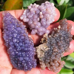 58,3 g 3 piezas calcedonia botrioidal natural Starlight púrpura uva ágata especificación ie3569 - Imagen 1 de 12