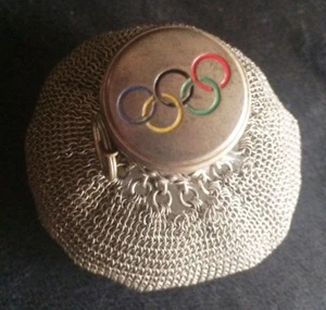  RARE VINTAGE ART DECO 1936 OLYMPICS BERLIN CHAIN MAIL COIN SOUVENIR PURSE - Picture 1 of 4