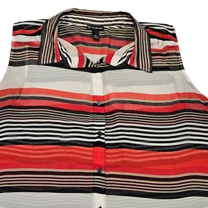 New Directions Women's Sheer Sleeveless Button-Down Blouse Shirt Size XL - Picture 1 of 10