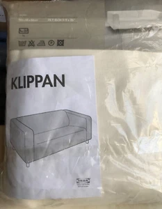 IKEA KLIPPAN 2er Sofabezug Alme weiß 500.740.98 NEU Baumwolle - Bild 1 von 7