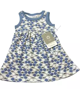 Sapling Cornflower Blue Bees Dress Sleeveless Organic Cotton Girls Size 3-6M NWT - Picture 1 of 7