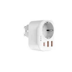 Devia gniazdo sieciowe ładowarka Smart PD 20W 1x USB-C 2x USB biała - Zdjęcie 1 z 2