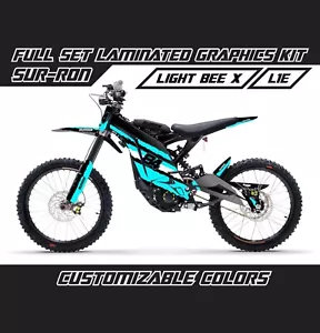 SUR RON Light Bee X Motocross Electric Blue Full Graphics Kit Decals Sticker Set - Foto 1 di 2