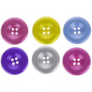 Metallic Round Four holes Plastic Buttons/Party Supplies/Doll Making - Picture 1 of 4
