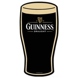 Insegna metallo latta fustellata vetro pinta Guinness - Dublino - Irish Dry Stout - birra 18" - Foto 1 di 1