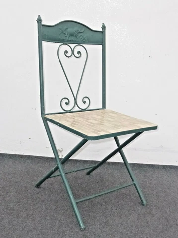 Vintage Mid Century Green Metal Tile Seat Folding Chair Patio Chair Cover
