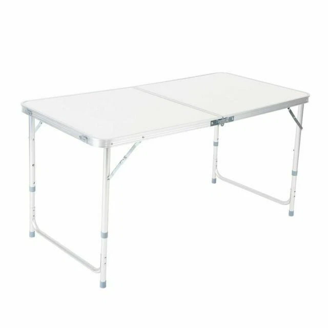 4ft Folding Camping Table Aluminium Picnic Adjustable Party BBQ Outdoor Bt20