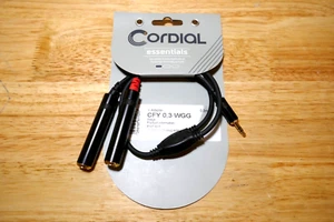 CABLE AUDIO Y CORDIAL CFY 0.3 WGG MINI JACK MALE 3,5 mm - 2 JACK FEMELLE 6,35 mm - Imagen 1 de 1