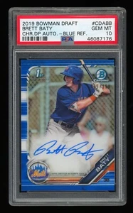 2019 Bowman Cromo BRETT BATY Blu Rifrattore Auto RC PSA 10 Autografo #015/150 - Foto 1 di 4