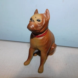 Vintage Cast Iron Coin Bank Boxer Dog Bulldog John Wright? 1970's? - Picture 1 of 5