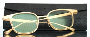 THIERRY LASRY Reactivy 901 Gold Unisex Square Full Rim Eyeglasses 48-20-145 B:37 - Picture 1 of 14