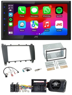 JVC Bluetooth USB Lenkrad 2DIN DAB Autoradio für Mercedes C 2007-2007 - Bild 1 von 4