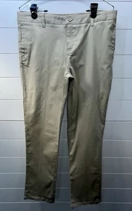 2- French Toast Girls Uniform Skinny Adjustable Waist Pants Khaki Sz 16.5 Plus - Picture 1 of 11
