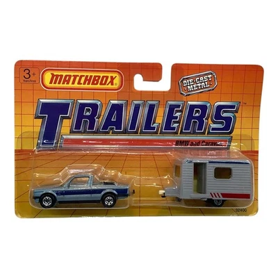 Matchbox TP 123 A BMW 323i Cabriloet y Caravana Azul Gris Versión Dos Paquetes 1989 Foto 1 de 4