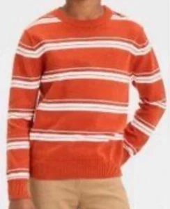 🥥 Cat & Jack Brand Boys Rust Stripe Sweater Size Medium ( 8 )🆕 - Picture 1 of 5