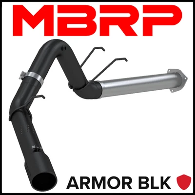 MBRP Armor BLK 4" DPF-Back sistema de exaustão compatível com 2017-2025 Ford F250 F350 F450 6.7L - Imagem 1 de 2
