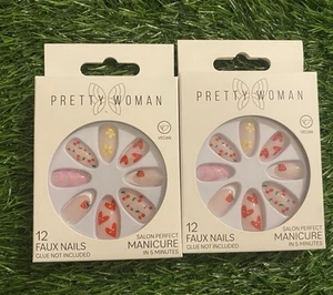 Two New In Box Pretty Woman 12faux Nails (glue Not Included) Salon Perfect Mani - Picture 1 of 3