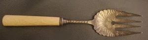 Antique 1930’s Landers Frary & Clark 10" Carved Celluloid Handle Serving Fork - Picture 1 of 10
