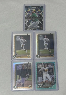 Jacob Wilson RC Lot (5) Cards Image Variation SSP Refractor Topps Chrome Bowman - Image 1 of 4