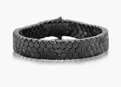 Stainless Steel Men's Honeycomb Link Style Bracelet - Image 1 of 3