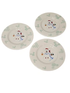 Disney Schneemann Teller 3er Set Blau Schneeflocken Winter Urlaub 8,5" Mikrowelle... - Bild 1 von 6