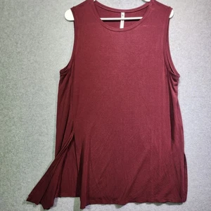 Camiseta sin mangas Fabletics para mujer M Borgoña sin mangas Longline abertura lateral asimétrica - Imagen 1 de 7