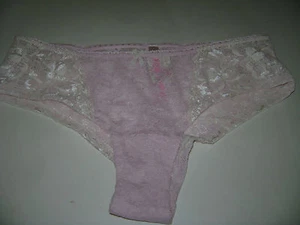 NWT VICTORIA'S SECRET PANTY SEXY CHEEKSTER BIKINI size M MEDIUM PINK IVORY - Picture 1 of 3