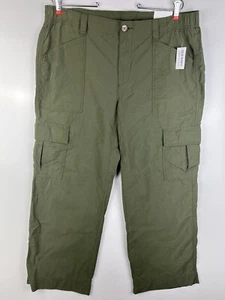 Old Navy Cargo Pants Mens Large L Green Wide Leg Military Hiking Skate - Picture 1 of 14