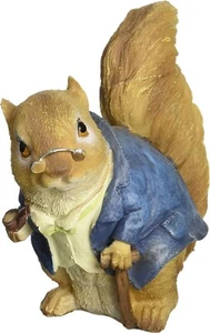 Colorful Hand Painted Grandpa Squirrel Garden Statue - Picture 1 of 1