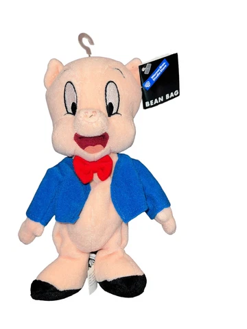 Porky Pig Bean Bag Plush Warner Bros Studio Looney Tunes Character Pink Toy 9” Cover