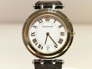 VINTAGE RARE BEAUTIFUL TWO TONE SWISS LADIES QUARTZ WATCH "GUY LAROCHE "/ETA 7J. - Picture 1 of 9
