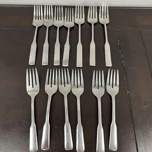 Oneida Flatware Forks Stainless Lot 13 Salad&Dinner Wm Rogers, Monmouth Taiwan - Picture 1 of 15