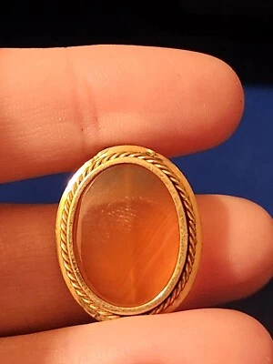 Broche/pin de citrino de oro amarillo de 10 quilates 3,4 g Foto 1 de 4