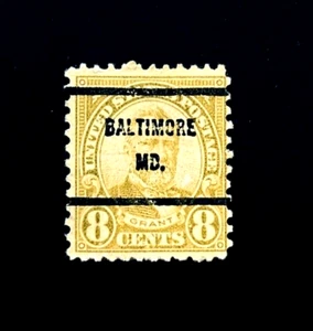 US Stamp - 1923 Ulysses S. Grant 8c Precancel BALTIMORE MD Mint NG r67 - Picture 1 of 2