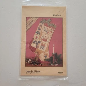 Hung By Chimney Applique Quilting Stocking Pattern #6253 By Cheri - Picture 1 of 2