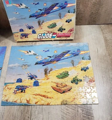 G.I. Joe Mural Puzzle 221 деталь Battle 2 1985 Milton Bradley Hasbro Missing 3 шт. - Изображение 1 из 4