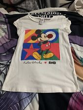 COMIC RELIEF Red Nose Day PETER BLAKE Mickey Mouse T-Shirt XS Top GLITTER 2019