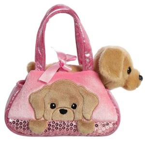 Fancy Pals Peek A Boo Lab Pink Bag 8"/20cm Soft Plush Toy Aurora - Picture 1 of 3