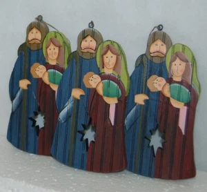 Dicksons CHO 312 Mary Joseph Baby Jesus Wood Christmas Ornament 3 Set - Picture 1 of 4