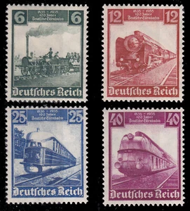 Reich alemán 580/83 ** 100 años de ferrocarril alemán, nuevo - Imagen 1 de 1