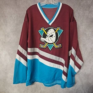 NHL Anaheim Mighty Ducks Purple Hockey Jersey Mens XL Disney - Picture 1 of 5