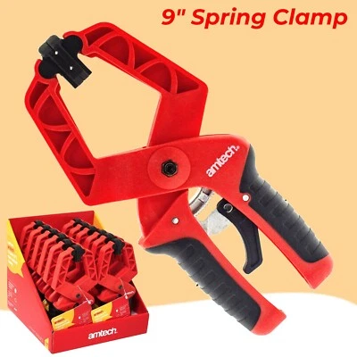 Amtech 22.9cm Ratsche Federbügel Weicher Griff Schnellverschluss 75mm Kiefer - Bild 1 von 4