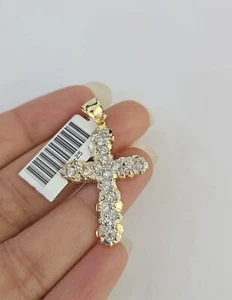 Real 10k Jesus Cross Charm Pendant Yellow Gold 1.5" inches Genuine Religious. - Picture 1 of 5