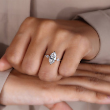 Wedding Ring 2.50 Carat IGI GIA Lab Created Marquise Cut Diamond 18k Rose Gold