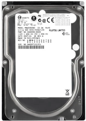 Disk Fujitsu Impresa MAW3300NC 300GB 10000U/Min 8MB SCSI U320 3.5 " Pollici - Immagine 1 di 3