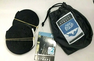 2 Denovo Tree Hammock Straps Black Outdoor 97603 Reinforced Stitching Carry Bag - Image 1 of 2